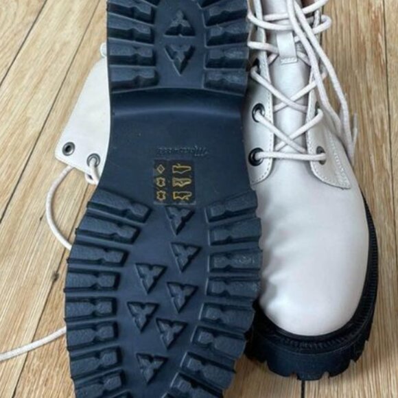 Madewell Ivory Harvest Moon Rayna Leather Combat Boots 9 - Picture 2 of 3